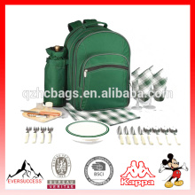 Bolso de lona aislado del refrigerador de la comida campestre de la mochila del picnic del bolso de lona del vino (ES-Z337)